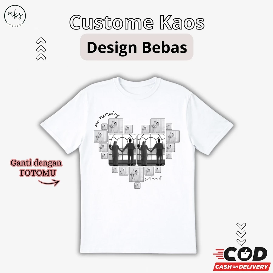 Kaos Sablon Custom Design Foto Sendiri